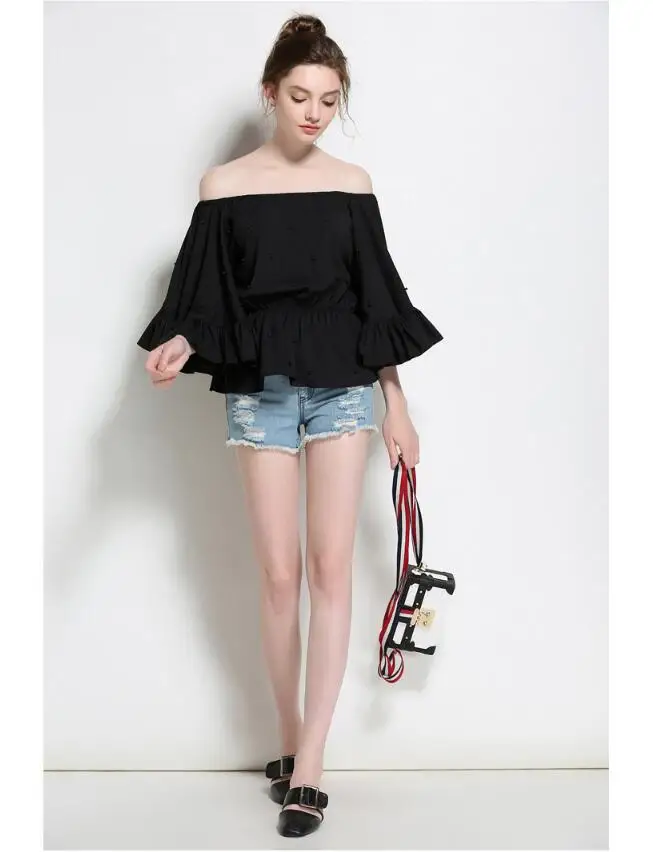 Woman Sexy Slash Neck beading Summer Chiffon Blouse Women Shirt 2018 Blusa Feminina White Off Shoulder Tops and Blouses SP-10
Woman Sexy Slash Neck beading Summer Chiffon Blouse Women Shirt 2018 Blusa Feminina White Off Shoulder Tops and Blouses SP-10