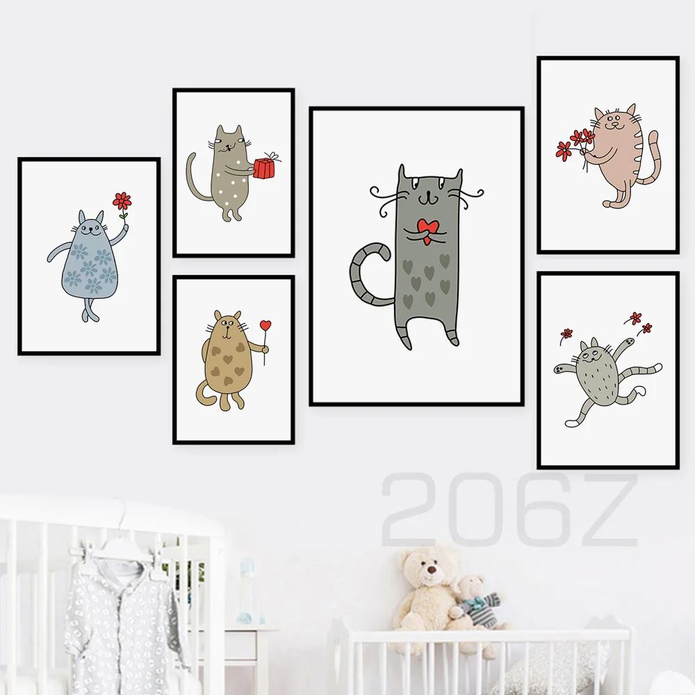 Cartoon Animal Funny Cat Flower Nursery Wall Art Canvas Painting Nordic Posters And Prints Wall Pictures Baby Kids Room Decor
Cartoon Animal Funny Cat Flower Nursery Wall Art Canvas Painting Nordic Posters And Prints Wall Pictures Baby Kids Room Decor