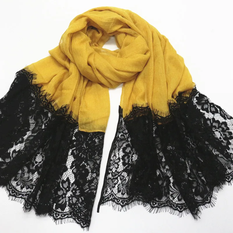Luxury black lace hijab two side lace Cotton Big Plain Maxi Hijab Shawl lace scarves fashion wedding wear muslim scarf 15 color
Luxury black lace hijab two side lace Cotton Big Plain Maxi Hijab Shawl lace scarves fashion wedding wear muslim scarf 15 color