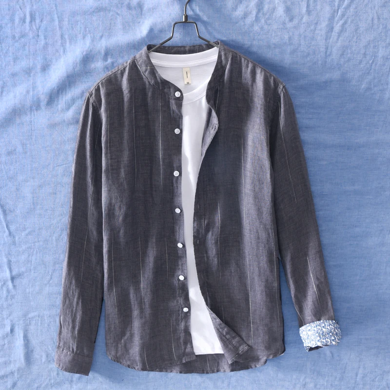 New arrival long-sleeved linen shirts men brand fashion gray shirt mens spring flax striped shirt male casual camisa overhemd
New arrival long-sleeved linen shirts men brand fashion gray shirt mens spring flax striped shirt male casual camisa overhemd