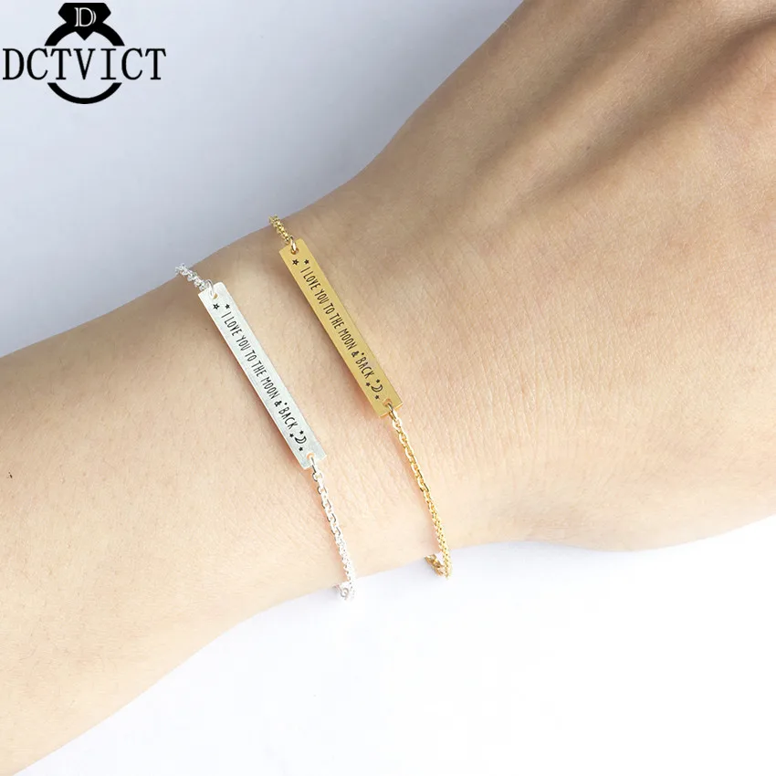 Stainless Steel Bar Chains Bracelet I Love You To The Moon Back Star Bracelet Bangle Women Girls Jewelry Valentines Gift
Stainless Steel Bar Chains Bracelet I Love You To The Moon Back Star Bracelet Bangle Women Girls Jewelry Valentines Gift