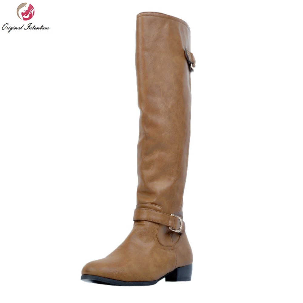Original Intention Fashion Women Knee High Boots Nice Round Toe Square Heels Winter Boots Brown Shoes Woman Plus US Size 4-15
Original Intention Fashion Women Knee High Boots Nice Round Toe Square Heels Winter Boots Brown Shoes Woman Plus US Size 4-15