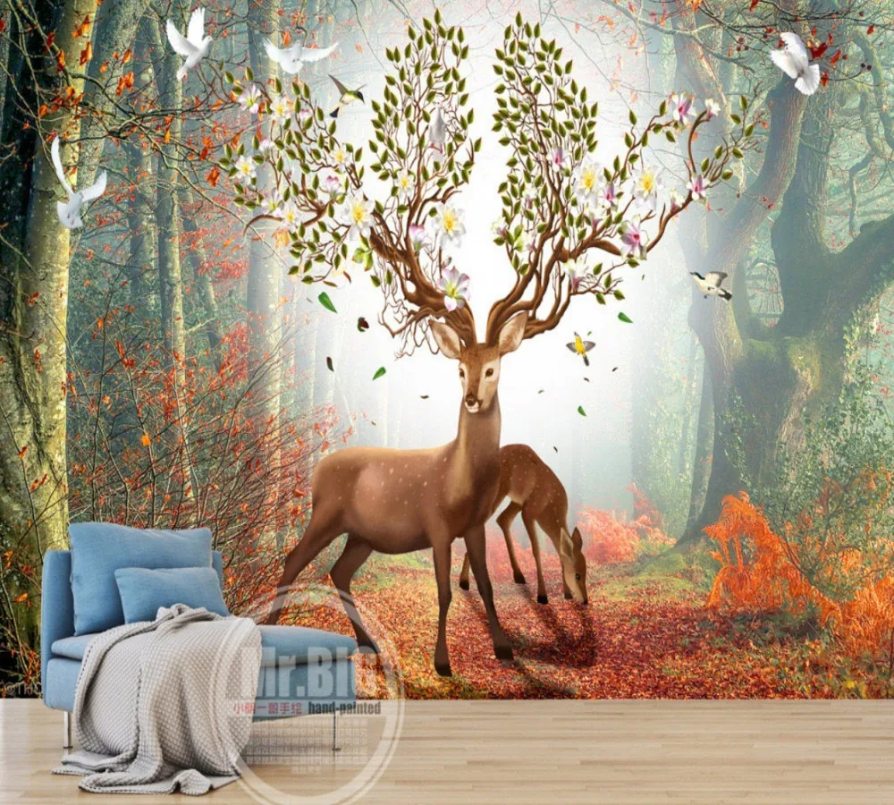 Free Shipping Custom 3d Nordic Dream Forest Elk Boutique Sofa TV Background Wall Painting Living Room Teahouse Wallpaper
Free Shipping Custom 3d Nordic Dream Forest Elk Boutique Sofa TV Background Wall Painting Living Room Teahouse Wallpaper