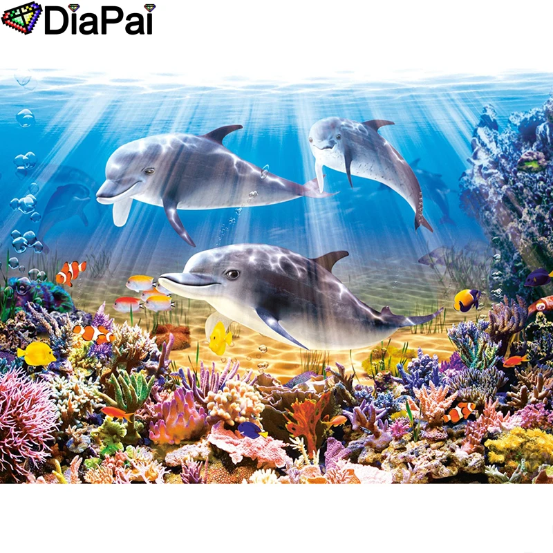 DIAPAI Diamond Painting 5D DIY 100% Full Square/Round Drill "Animal dolphin" Diamond Embroidery Cross Stitch 3D Decor A23379
DIAPAI Diamond Painting 5D DIY 100% Full Square/Round Drill "Animal dolphin" Diamond Embroidery Cross Stitch 3D Decor A23379