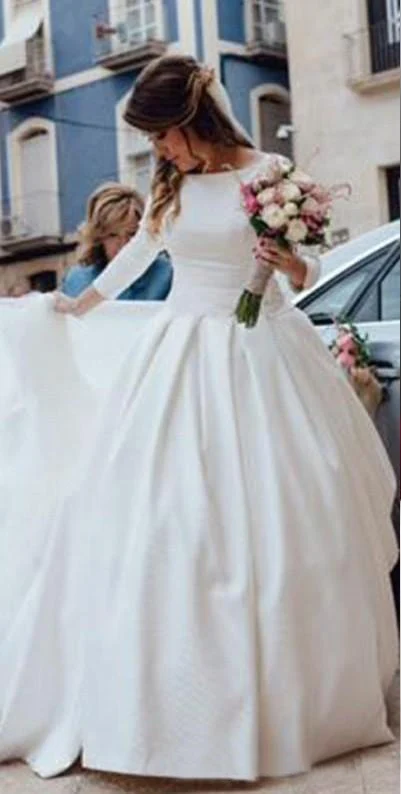 JIERUIZE белый простой с низким вырезом на спине Свадебные платья 2021 бальное платье