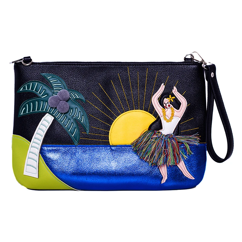 Women Leather Patchwork Embroidery Envelops Chain Shoulder Bag Satchels Bag Casual Clutch Bags Braccialini Style Cartoon Hawaii
Women Leather Patchwork Embroidery Envelops Chain Shoulder Bag Satchels Bag Casual Clutch Bags Braccialini Style Cartoon Hawaii