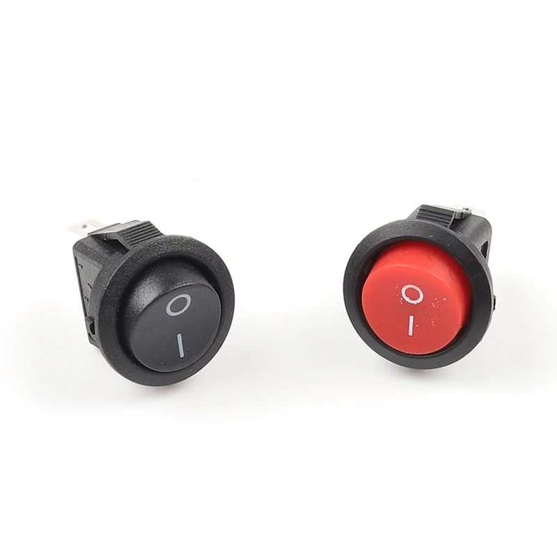 5 шт. KCD1 Круглый переключатель Черный 2 Pin положение ВКЛ ВЫКЛ кулисный лодки 3A/250VAC 16