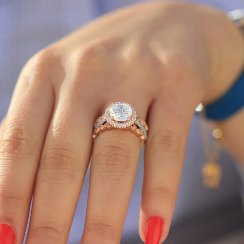 HOMOD 2019 New Rose Gold Color Stackable Rings Set Round Zircon Rings For Women CZ Crystal Rings Wholesale Anillo de dama
HOMOD 2019 New Rose Gold Color Stackable Rings Set Round Zircon Rings For Women CZ Crystal Rings Wholesale Anillo de dama