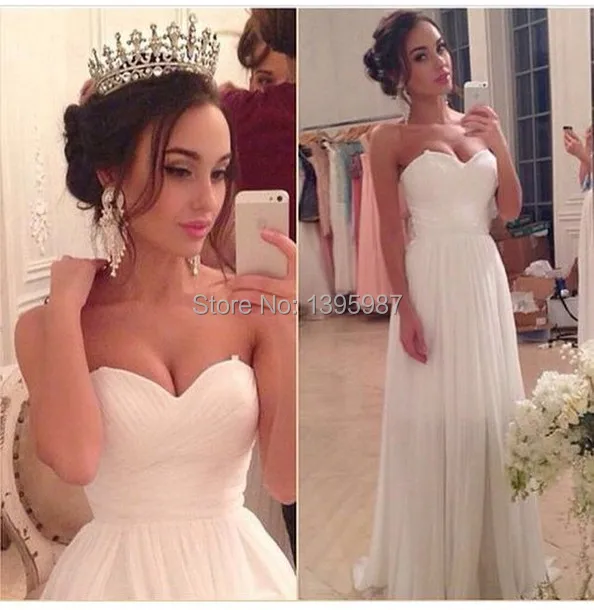 White sweetheart neck chiffon wedding dress new pleated sleeveless bridal gown
White sweetheart neck chiffon wedding dress new pleated sleeveless bridal gown