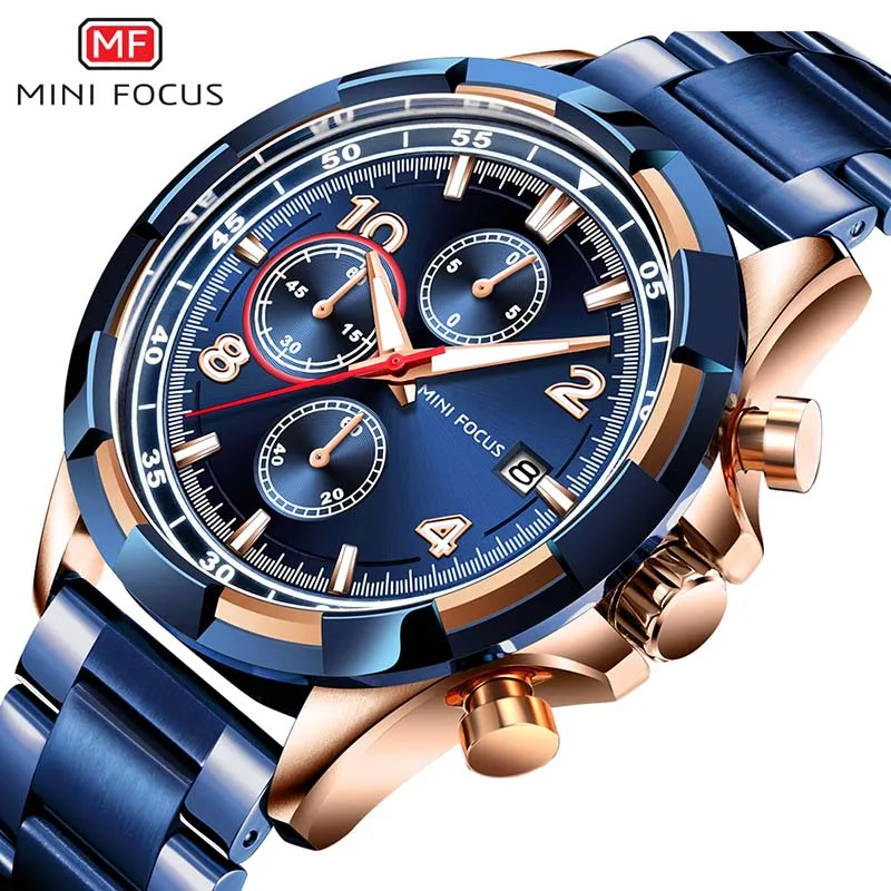 Watch Men Waterproof Stainless Steel Luxury Analogue Wrist Watches Chronograph Date Sport Quartz Watches Montre MINIFOCUS Watch
Watch Men Waterproof Stainless Steel Luxury Analogue Wrist Watches Chronograph Date Sport Quartz Watches Montre MINIFOCUS Watch