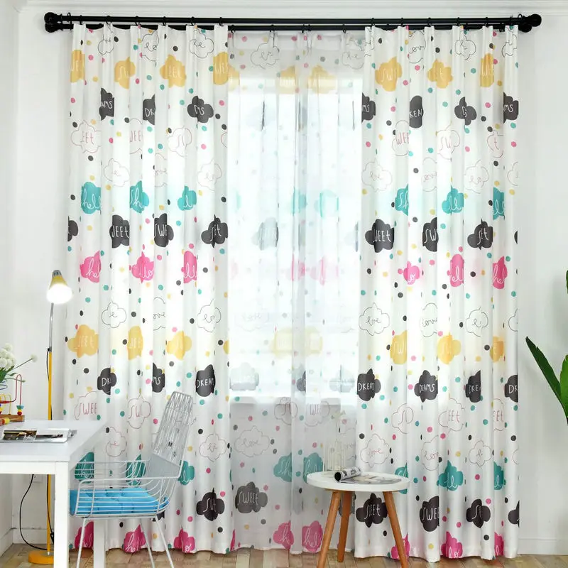 Colorful Cartoon Clouds Pattern Curtains Home Decoration For Living Room Bedroom Nordic Window Organza Fabrics For Tulle Curtain
Colorful Cartoon Clouds Pattern Curtains Home Decoration For Living Room Bedroom Nordic Window Organza Fabrics For Tulle Curtain