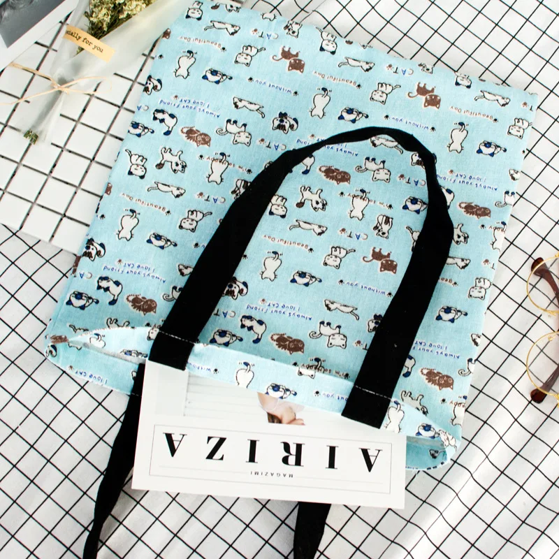 YILE Eco Casual Shopping Tote Cotton Linen Shoulder Bag Printed Cat Light Blue Base Black Strap L515
YILE Eco Casual Shopping Tote Cotton Linen Shoulder Bag Printed Cat Light Blue Base Black Strap L515