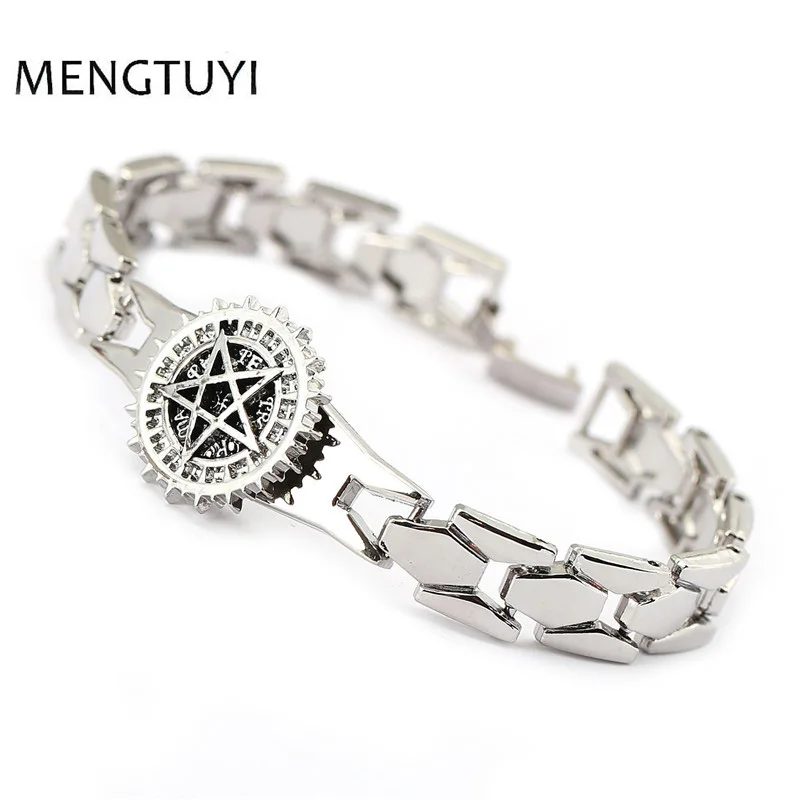 J Store Anime Black Butler Pentagram Logo Rotation Metal Bracelet Bangle Zinc Alloy Cosplay Jewelry Accessories
J Store Anime Black Butler Pentagram Logo Rotation Metal Bracelet Bangle Zinc Alloy Cosplay Jewelry Accessories
