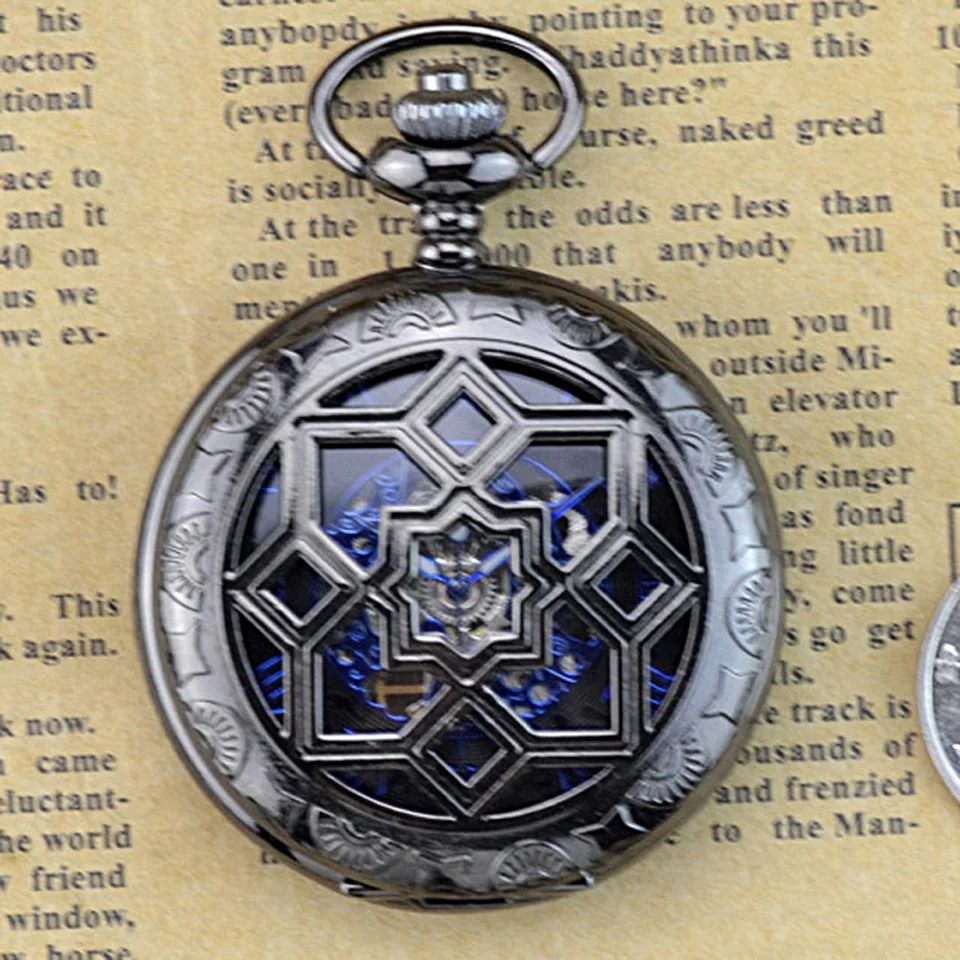 2020 Fashion Steampunk Pocket Watch WOONU Luxury Brand Men Black Skeleton Mechanical Hand Wind Pocket Fob Watches With Chain
2020 Fashion Steampunk Pocket Watch WOONU Luxury Brand Men Black Skeleton Mechanical Hand Wind Pocket Fob Watches With Chain