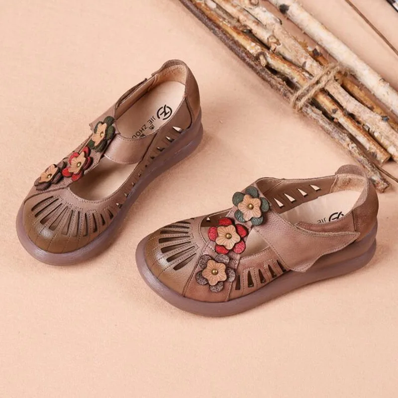2019 summer comfortable Genuine Leather hole shoes retro Style Baotou female sandals Soft Sole Non-Slip pregnant women mom shoes
2019 summer comfortable Genuine Leather hole shoes retro Style Baotou female sandals Soft Sole Non-Slip pregnant women mom shoes
