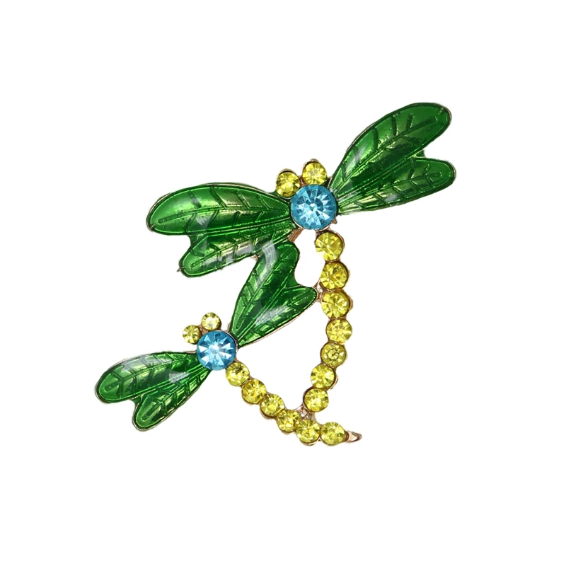 OneckOha Rhinestone Dragonfly Brooches Enameled Green Animal Pin Hot Selling Jewelry Brooch | Украшения и аксессуары