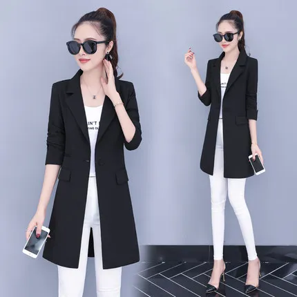 Women's small suit spring and autumn coat new long section slim slimming striped casual suit women blazers TB190521
Women's small suit spring and autumn coat new long section slim slimming striped casual suit women blazers TB190521