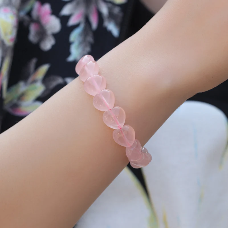 Natural Pink Heart Crystal Bracelet Elastic line Sweet Bracelet Bring Love
Natural Pink Heart Crystal Bracelet Elastic line Sweet Bracelet Bring Love