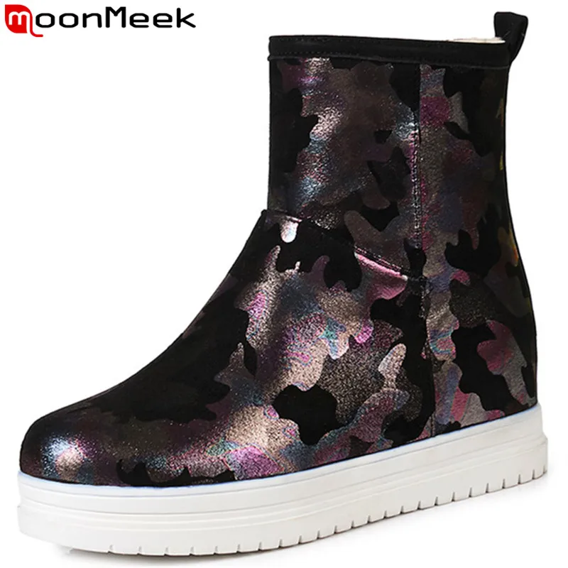 MoonMeek 2020 hot sale new ankle boots for women round toe winter boots women platform keep warm snow boots big size 34-43
MoonMeek 2020 hot sale new ankle boots for women round toe winter boots women platform keep warm snow boots big size 34-43