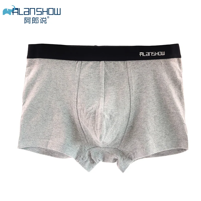 ALANSHOW Mens Underwear Soft Spandex Boxers Cotton Boxer Men Solid Shorts Plus Size Breath | Мужская одежда