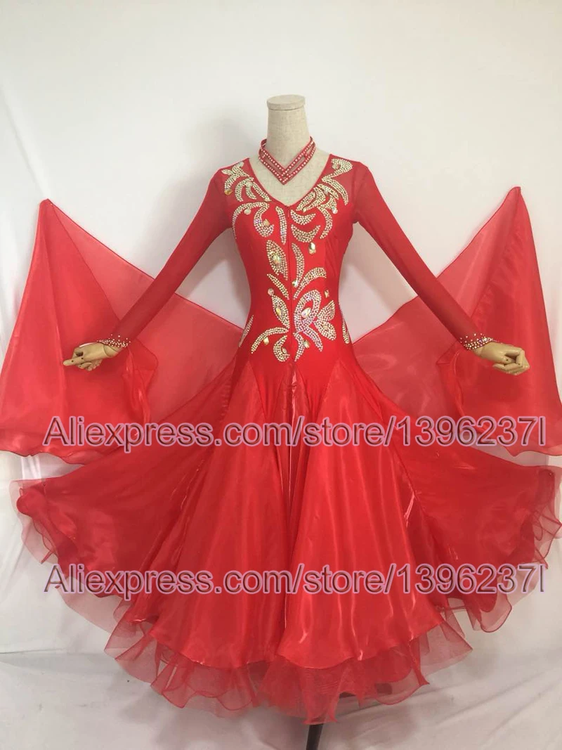 Standard Ballroom Dresses Women 2021 New Style Red Waltz Dancing Skirt Adult High Quality Ballroom Competition Dancing Dress
Standard Ballroom Dresses Women 2021 New Style Red Waltz Dancing Skirt Adult High Quality Ballroom Competition Dancing Dress