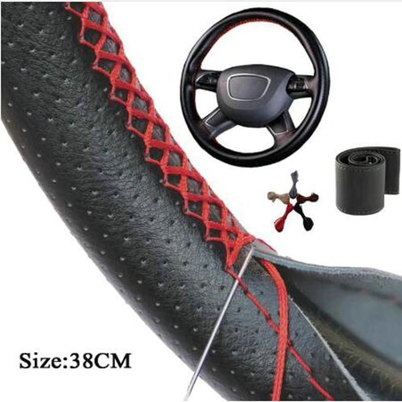 Car Steering Wheel Cover 38cm Micro Fiber Leather DIY braid on the steering-wheel cover With Needle and Thread Auto Accessories
Car Steering Wheel Cover 38cm Micro Fiber Leather DIY braid on the steering-wheel cover With Needle and Thread Auto Accessories