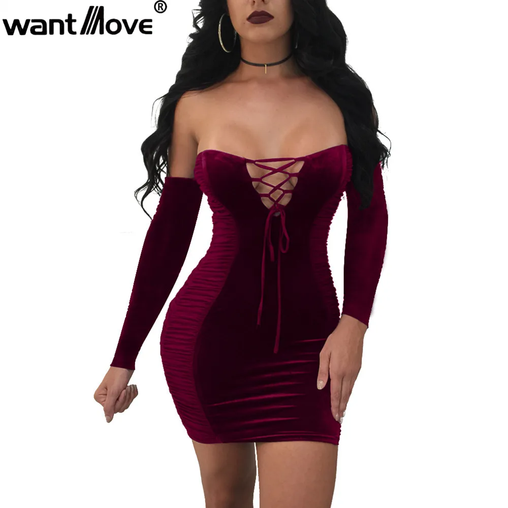 Wantmove Women Velvet Sexy Bodycon Ruched Off Shoulder Lace Up Dress 2021 Summer Fashion Club Party Sheath Mini Dresses JZ127
Wantmove Women Velvet Sexy Bodycon Ruched Off Shoulder Lace Up Dress 2021 Summer Fashion Club Party Sheath Mini Dresses JZ127