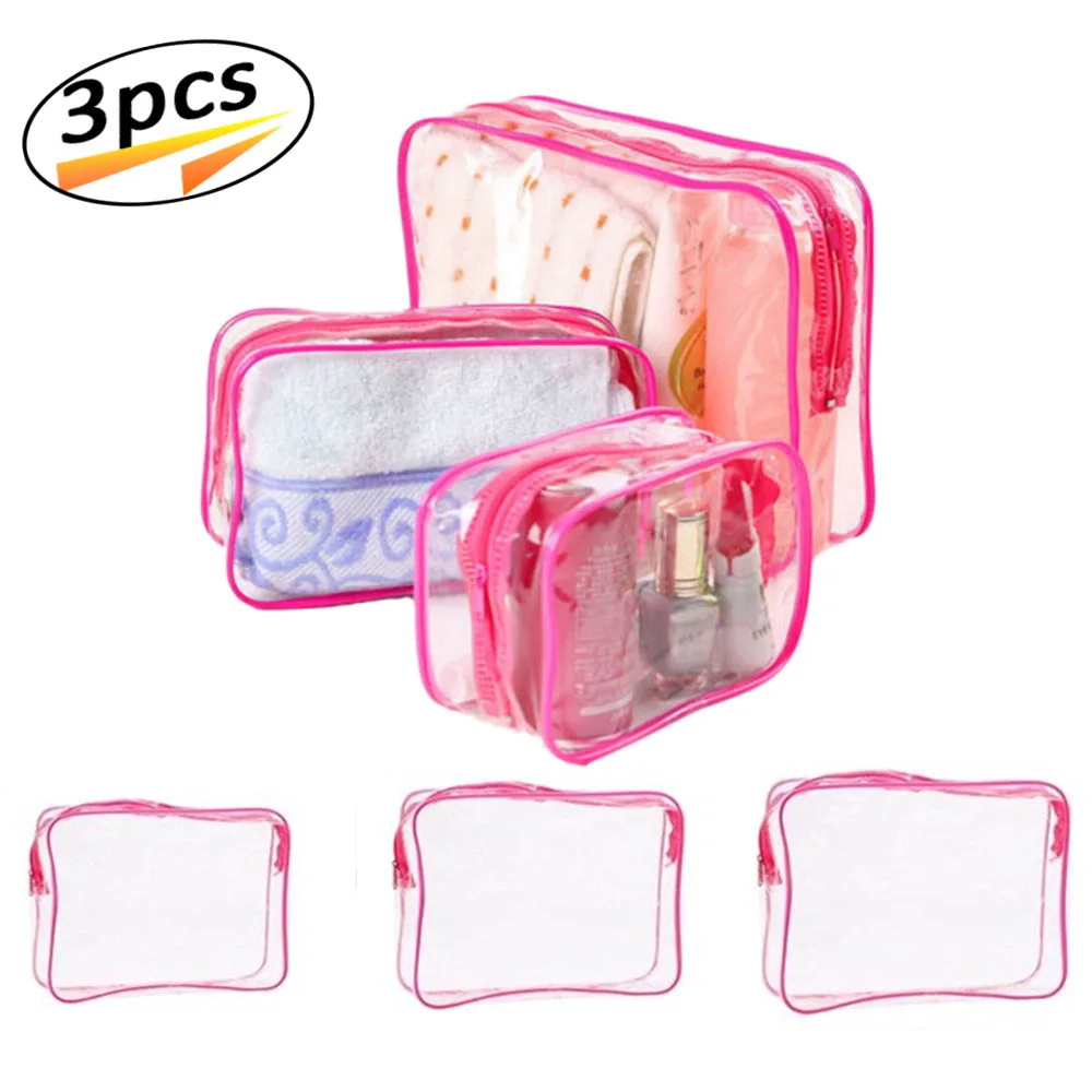 3pcs Clear Cosmetics Bag Protable PVC Waterproof Zippered Toiletry Organizer Case for Toiletries Cosmetic Bathroom Accessories
3pcs Clear Cosmetics Bag Protable PVC Waterproof Zippered Toiletry Organizer Case for Toiletries Cosmetic Bathroom Accessories