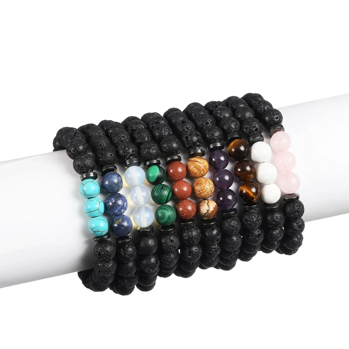 8MM Black Rock Lava Stone Reiki Healing Energy Bracelets for Women Men Semi Preicous Bangles
8MM Black Rock Lava Stone Reiki Healing Energy Bracelets for Women Men Semi Preicous Bangles