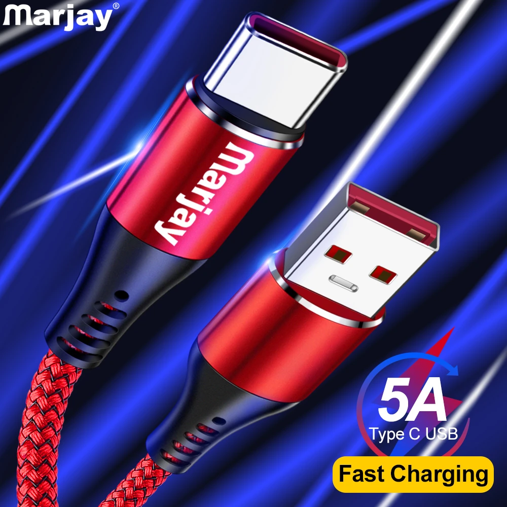 Marjya 5A Supercharge USB Type C Cable For Samsung S9 S10 Plus Quick Charging Type-c Charger Cable For Huawei P20 Lite P30 Pro
Marjya 5A Supercharge USB Type C Cable For Samsung S9 S10 Plus Quick Charging Type-c Charger Cable For Huawei P20 Lite P30 Pro