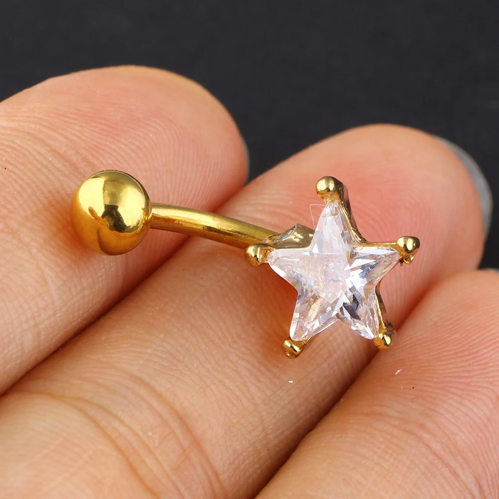 1pc Sexy Dangling Navel Belly Button Rings Piercing Crystal Surgical Steel 14g Woman Body Jewelry Barbell | Украшения и