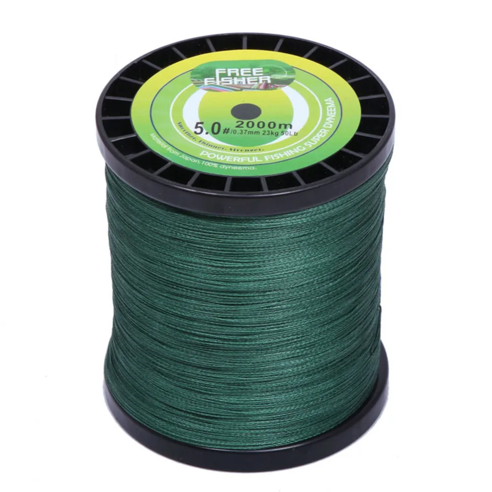 FreeFisher Green 2000M PE Braid Fishing Line 20LB 30LB 40LB 50LB Braided Wire 4 Strands Smooth Floating Line Dropship
FreeFisher Green 2000M PE Braid Fishing Line 20LB 30LB 40LB 50LB Braided Wire 4 Strands Smooth Floating Line Dropship