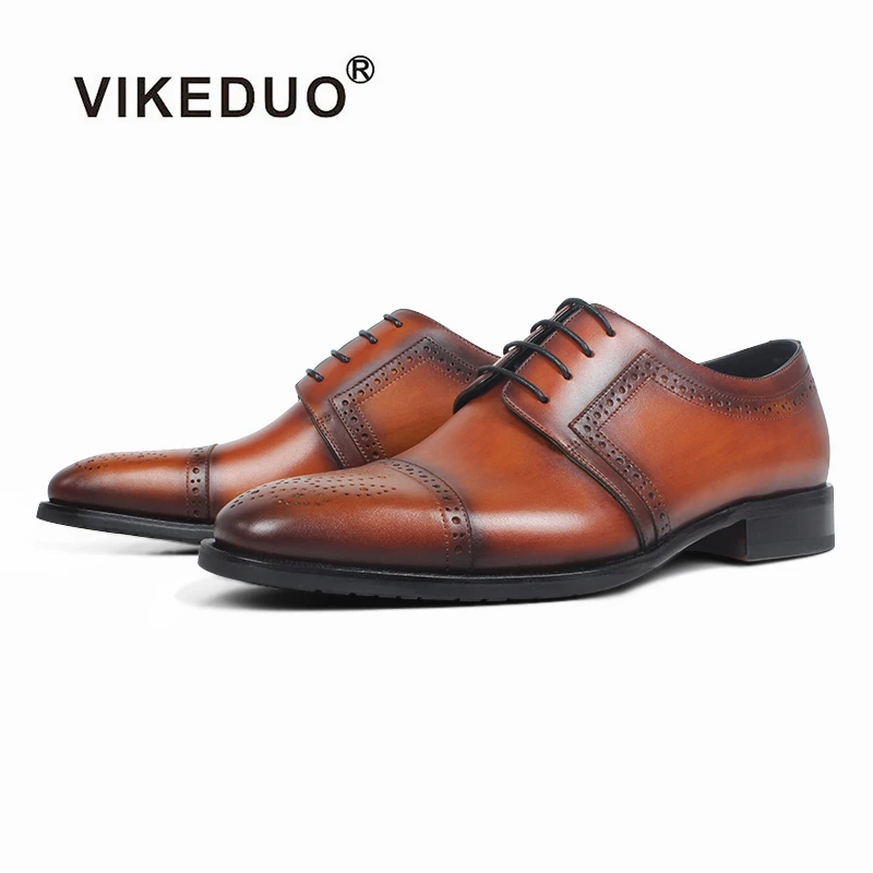 VIKEDUO Brand Derby Shoes Men Brown Patina Wedding Office Formal Shoes Genuine Leather Handmade Brogues Mans Footwear Dress Shoe
VIKEDUO Brand Derby Shoes Men Brown Patina Wedding Office Formal Shoes Genuine Leather Handmade Brogues Mans Footwear Dress Shoe