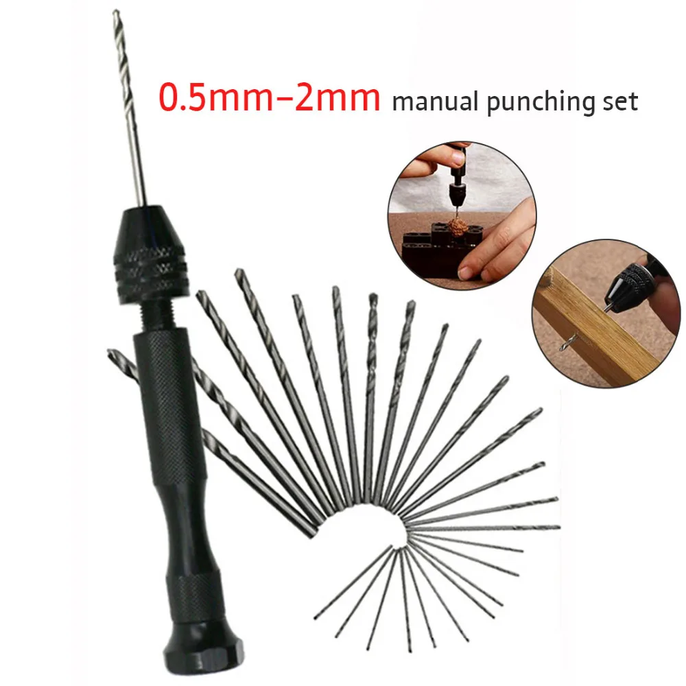 Mini Micro Aluminum Hand Drill With Keyless Chuck +10x Alloy Steel Twist Drills Rotary Tools Wood Drilling
Mini Micro Aluminum Hand Drill With Keyless Chuck +10x Alloy Steel Twist Drills Rotary Tools Wood Drilling
