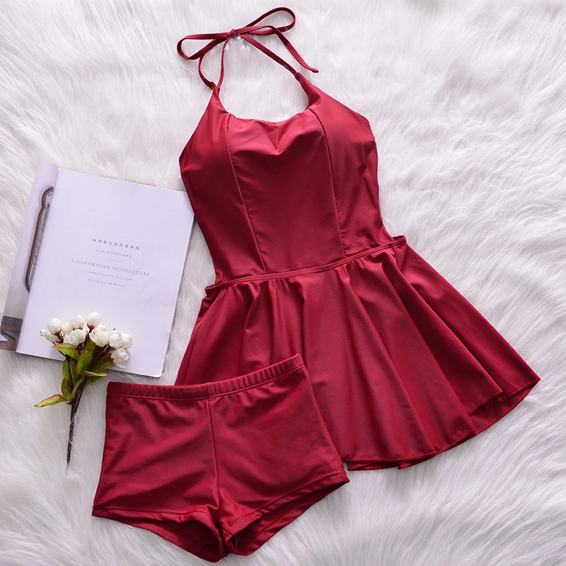 Summer Hot Red Backless Two Pieces Set Swimwear Ladies Halter One Pieces Beach Wear Dress Push Up & Underwire Pool Bathing Suit
Summer Hot Red Backless Two Pieces Set Swimwear Ladies Halter One Pieces Beach Wear Dress Push Up & Underwire Pool Bathing Suit
