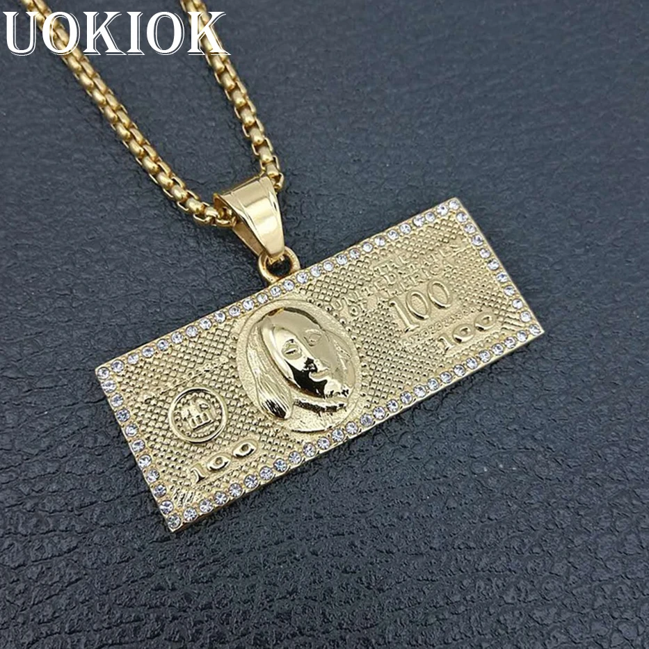 Hip Hop Men Gold Color Dollar Money Cash Coin Necklace Pendant Stainless Steel Iced Out Pendant & Chain Hiphop Jewelry
Hip Hop Men Gold Color Dollar Money Cash Coin Necklace Pendant Stainless Steel Iced Out Pendant & Chain Hiphop Jewelry