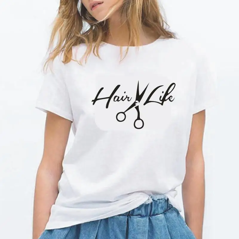 Harajuku Summer Women Tshirt O-neck Short Sleeve Funny Tee Shirt Femme Hair Life Print Scissors Shirt Women Tops Camiseta Mujer
Harajuku Summer Women Tshirt O-neck Short Sleeve Funny Tee Shirt Femme Hair Life Print Scissors Shirt Women Tops Camiseta Mujer