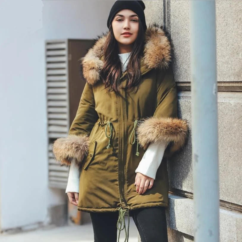 New arrival fashion brand winter big real fur collar hooded coat female long thicker warm down cotton coat with drwstring wq782
New arrival fashion brand winter big real fur collar hooded coat female long thicker warm down cotton coat with drwstring wq782