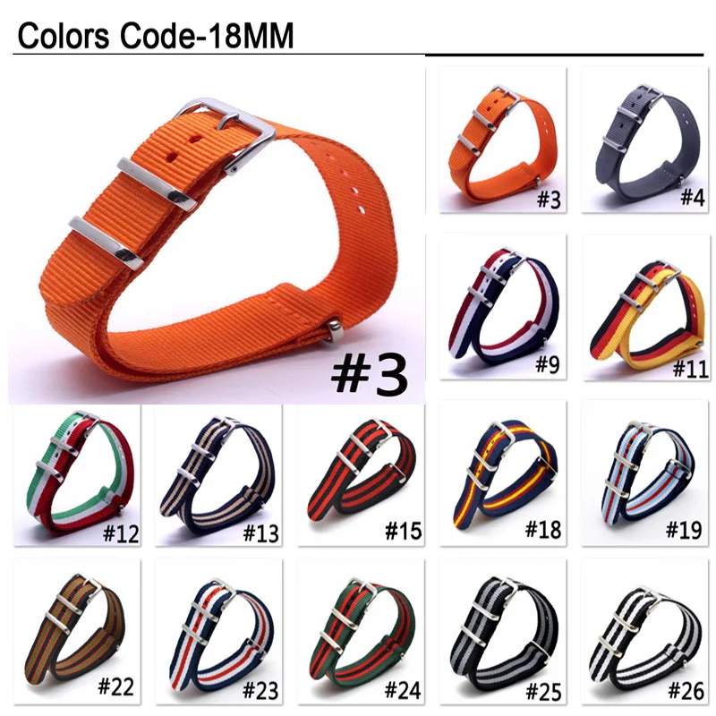 1PCS Watchband Nylon Nato Watch Strap 18 MM Band Waterproof Multicolor Colors In Stock | Наручные часы