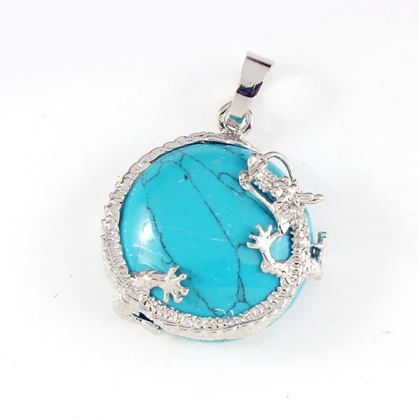 100-Unique Silver Plated Chinese Style Dragon Half Round Bead Pendant Blue Turquoises Stone Jewelry
100-Unique Silver Plated Chinese Style Dragon Half Round Bead Pendant Blue Turquoises Stone Jewelry
