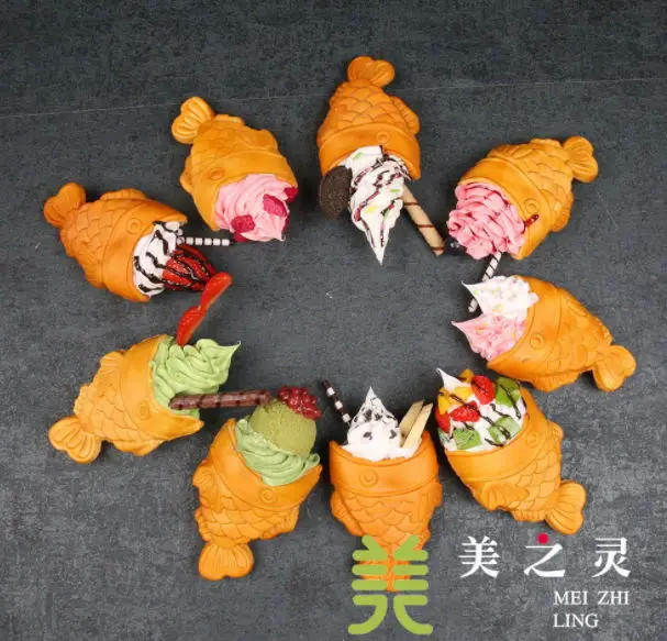 Имитация мороженого рыбы Taiyaki модель еды; Посуда для закуски в виде конуса; Ложная рыба Вафля образец для витрины
Имитация мороженого рыбы Taiyaki модель еды; Посуда для закуски в виде конуса; Ложная рыба Вафля образец для витрины