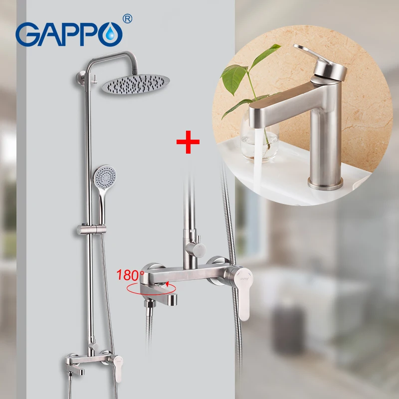 

Дождевой душевой набор GAPPO, смеситель для душа и ванны, настенная Душевая система, на раковину «Водопад», холодный и горячий кран