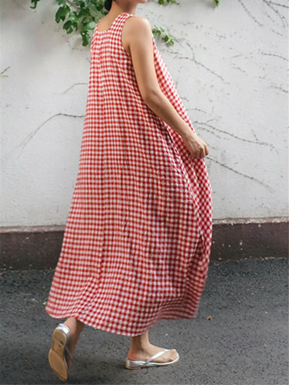 Plus Size Womens Boho Plaid Print Dress Ladies Sleeveless Summer Loose Long Maxi Baggy Dress Holiday Beach Sundress
Plus Size Womens Boho Plaid Print Dress Ladies Sleeveless Summer Loose Long Maxi Baggy Dress Holiday Beach Sundress