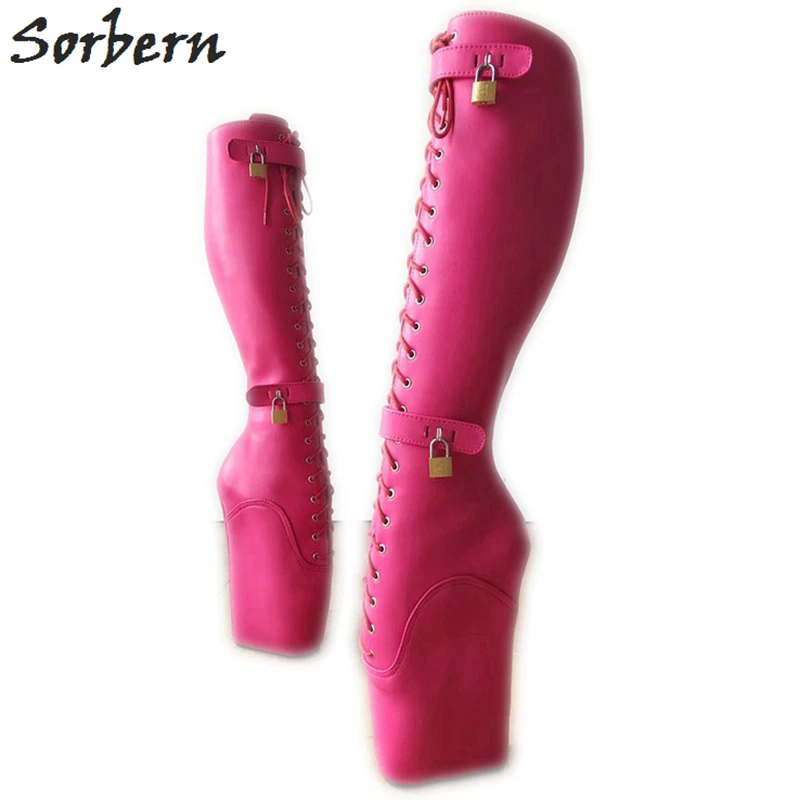 Sorbern Sexy Fetish High Heel Boots Unisex Custom Colors Big Size Ballet Wedge Hoof Heelless Lockable Boot Hot Pink Matte New
Sorbern Sexy Fetish High Heel Boots Unisex Custom Colors Big Size Ballet Wedge Hoof Heelless Lockable Boot Hot Pink Matte New