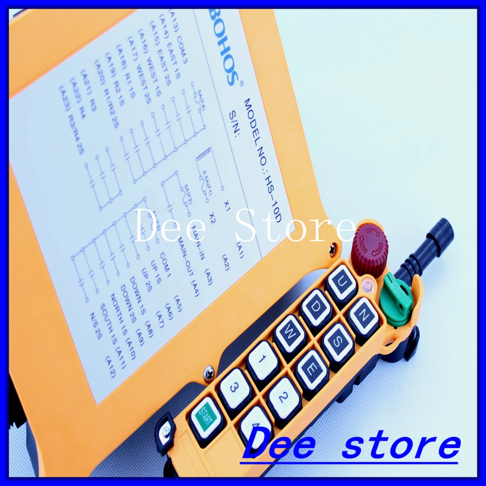 10 Channels 5 Motion 2 Speed 1 Transmitter Hoist Crane Truck Radio Remote Control Push Button Switch System with E-Stop
10 Channels 5 Motion 2 Speed 1 Transmitter Hoist Crane Truck Radio Remote Control Push Button Switch System with E-Stop