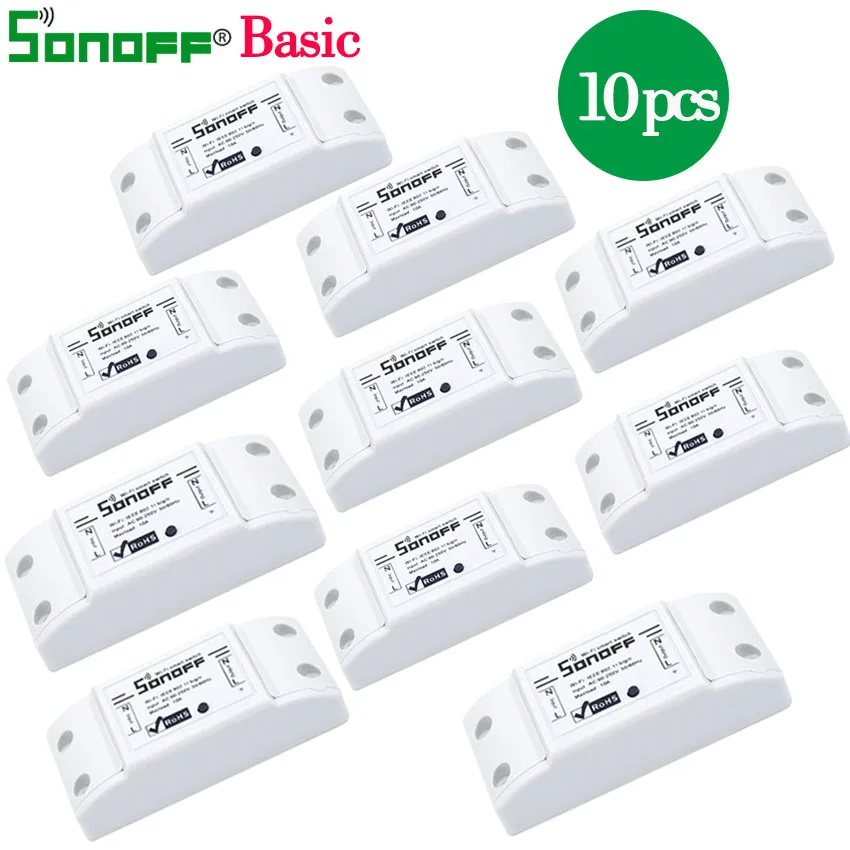 3-10 pcs SONOFF Basic Wireless Wifi Switch Remote Control Automation Module DIY Timer Universal Smart Home 10A 220V
3-10 pcs SONOFF Basic Wireless Wifi Switch Remote Control Automation Module DIY Timer Universal Smart Home 10A 220V