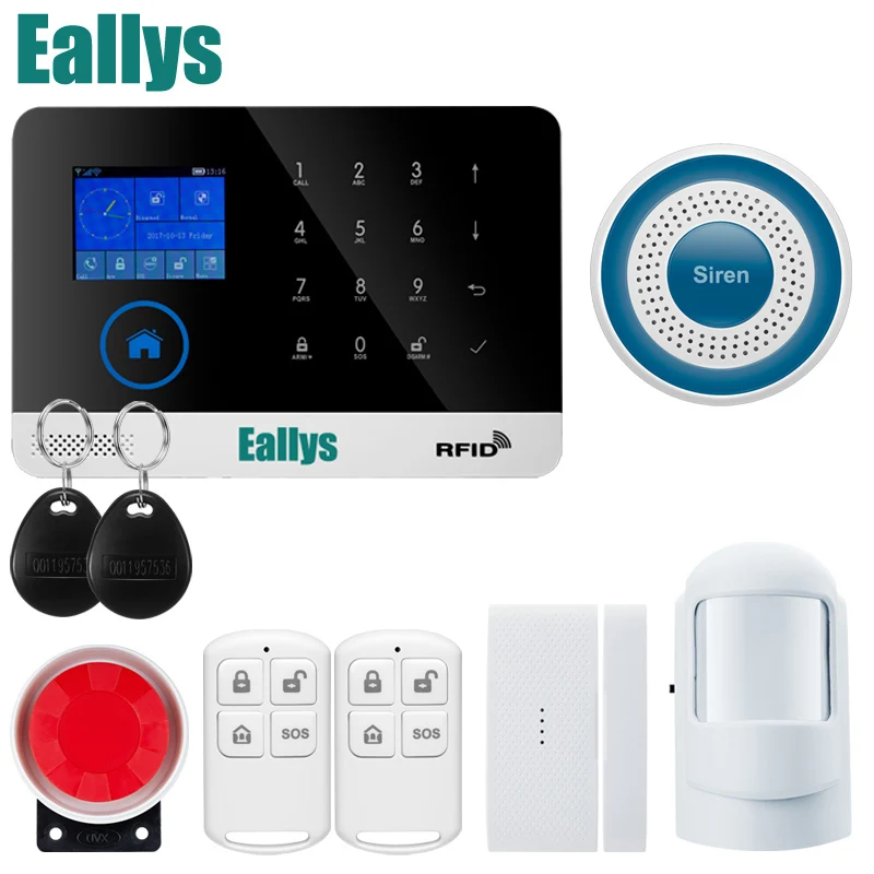 

W2B Wireless Wifi GSM IOS/Android APP Control LCD GSM SMS Burglar Alarm System For Home Security Russian/English/Spanish Voice