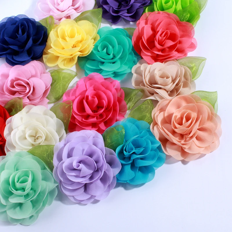 10PCS 8.5CM Fashion Chiffon Fabric Flower With Green Leaf For Wedding Dress Decoration Artificial Flowers For Wedding Invitation
10PCS 8.5CM Fashion Chiffon Fabric Flower With Green Leaf For Wedding Dress Decoration Artificial Flowers For Wedding Invitation