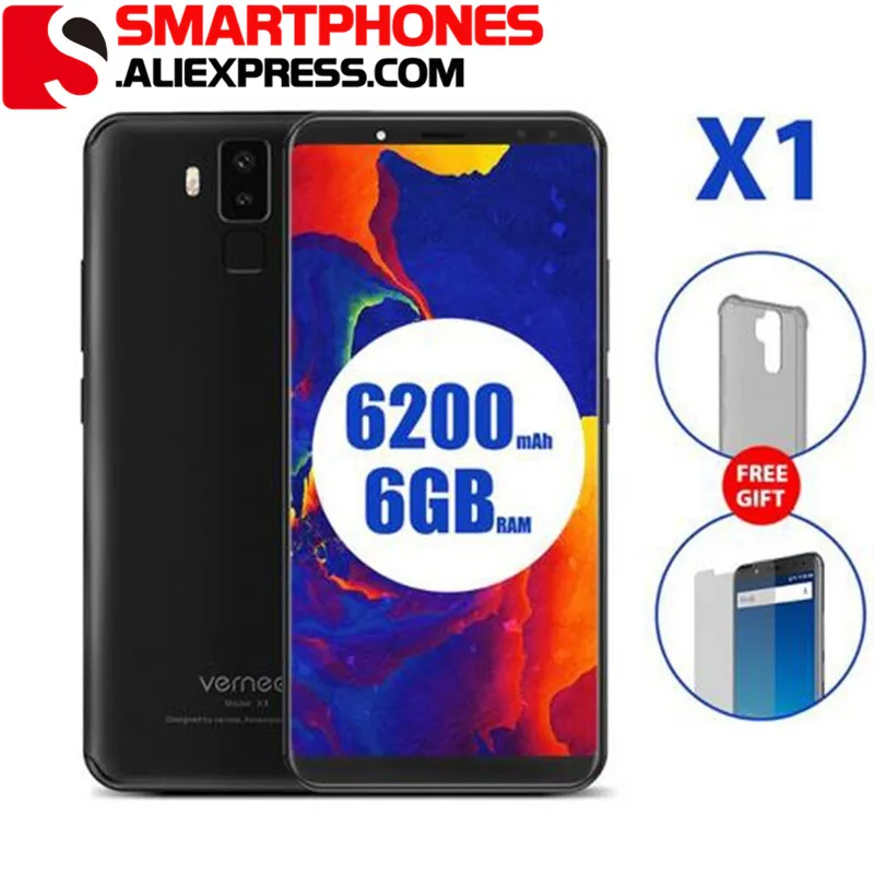 Мобильный телефон Vernee X1 4G 6 0 дюймов 18:9 FHD ГБ ОЗУ 64 Гб ПЗУ Android 7 1 четыре ядра 16 МП