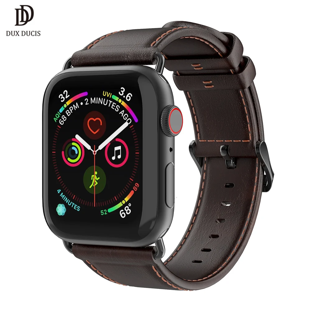 Ремешок для часов DUX DUCIS из натуральной кожи Apple Watch Series 4 3 2 1 ремешок с пряжкой 44 40 42